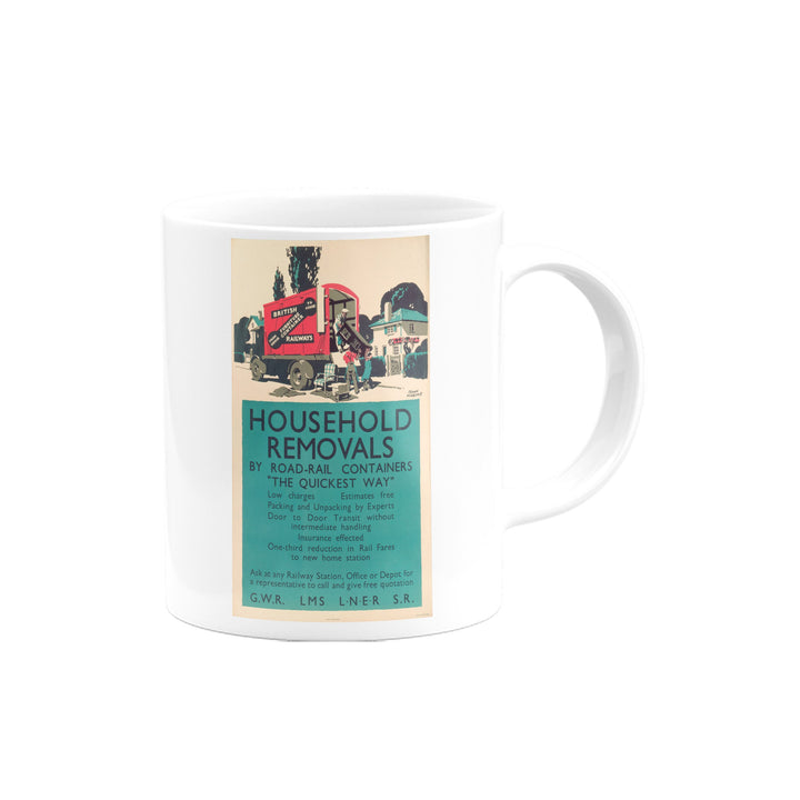 Household Removals By Road-Rail Containers, "The Quickest Way", GWR, LMS, LNER, SR Mug