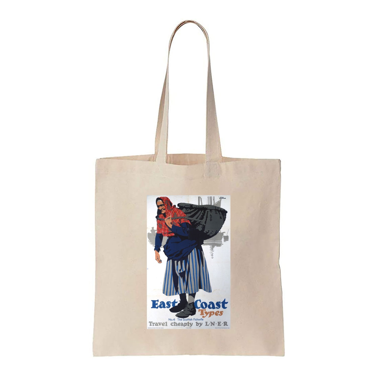 East Coast Types: No 4 The Scottish Fishwife - Canvas Tote Bag