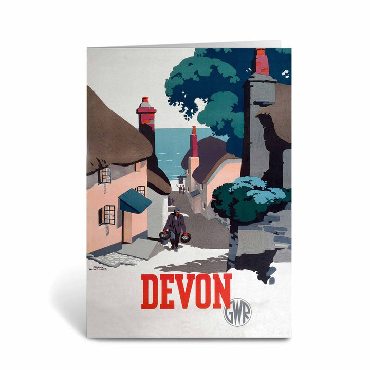 Devon GWR Old Man Walking Up Street Greeting Card