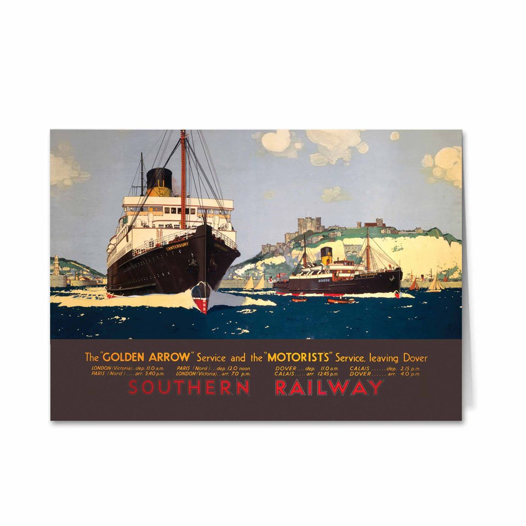 Southern Railway Ships, The Golden Arrow and the Motorists Greeting Card