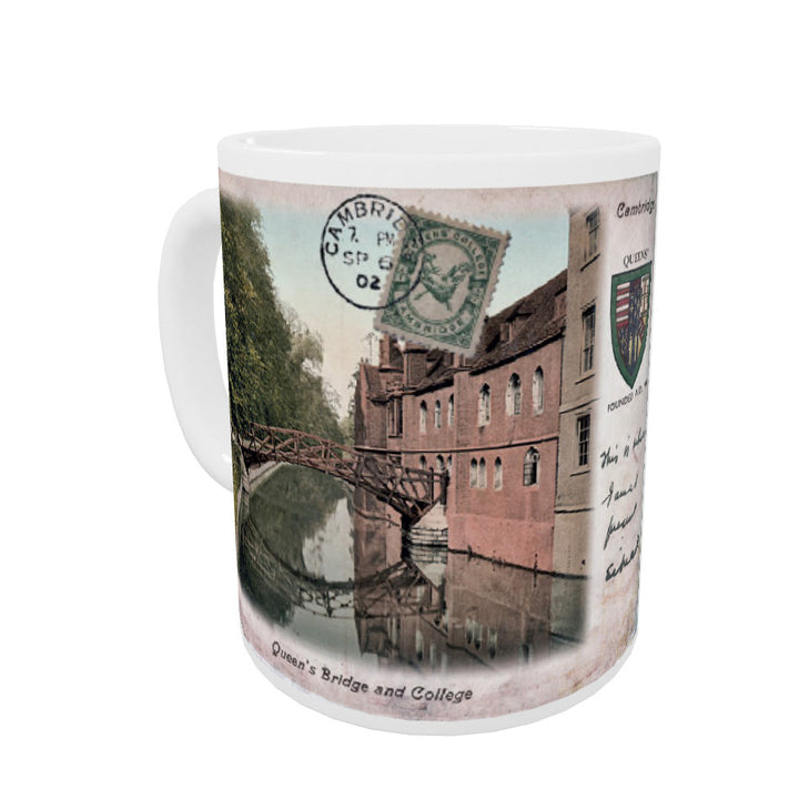 Queens Bridge and College, Cambridge Coloured Insert Mug