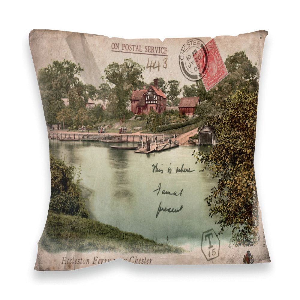 Eccleston Ferry near Chester Fibre Filled Cushion