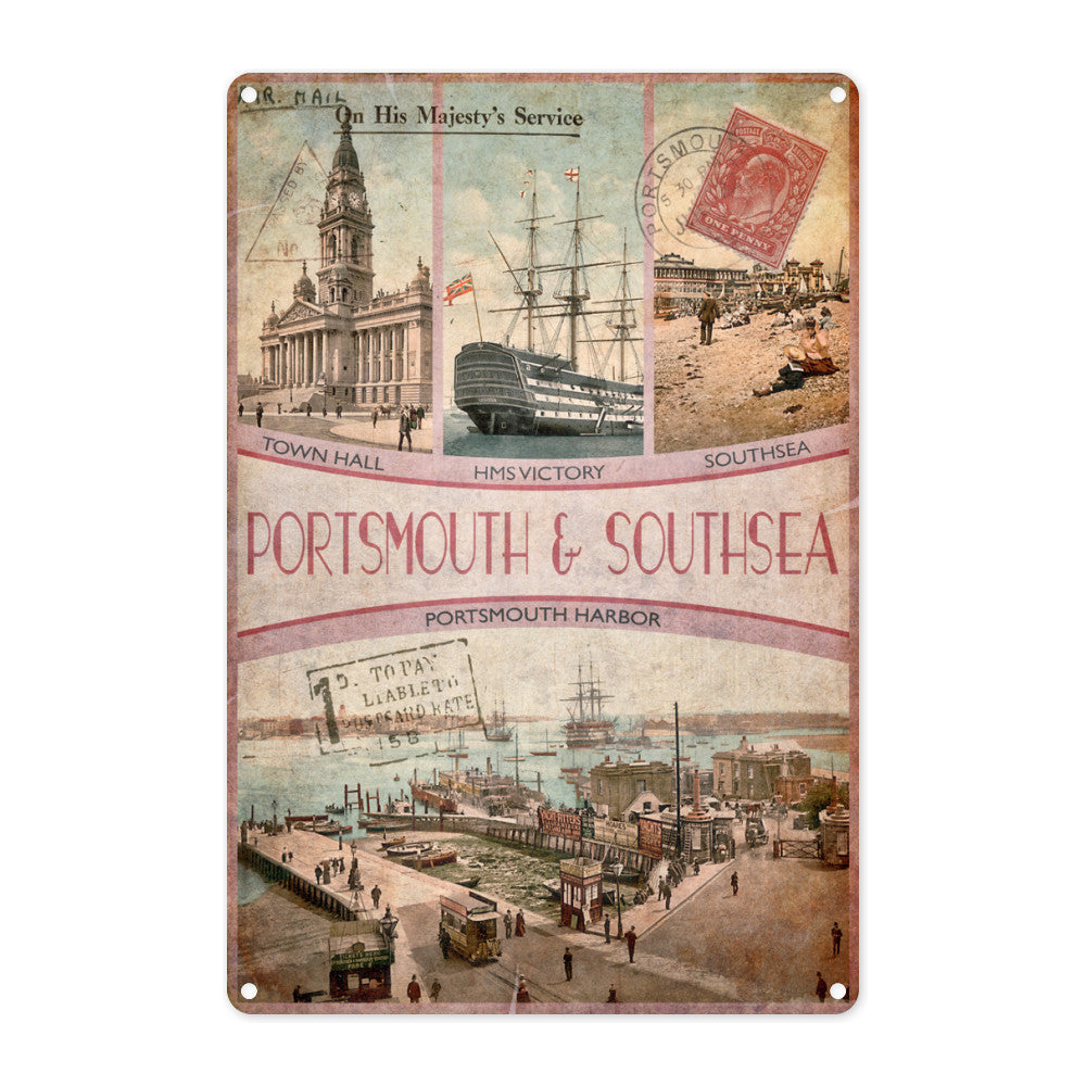 Portsmouth and Southsea Metal Sign