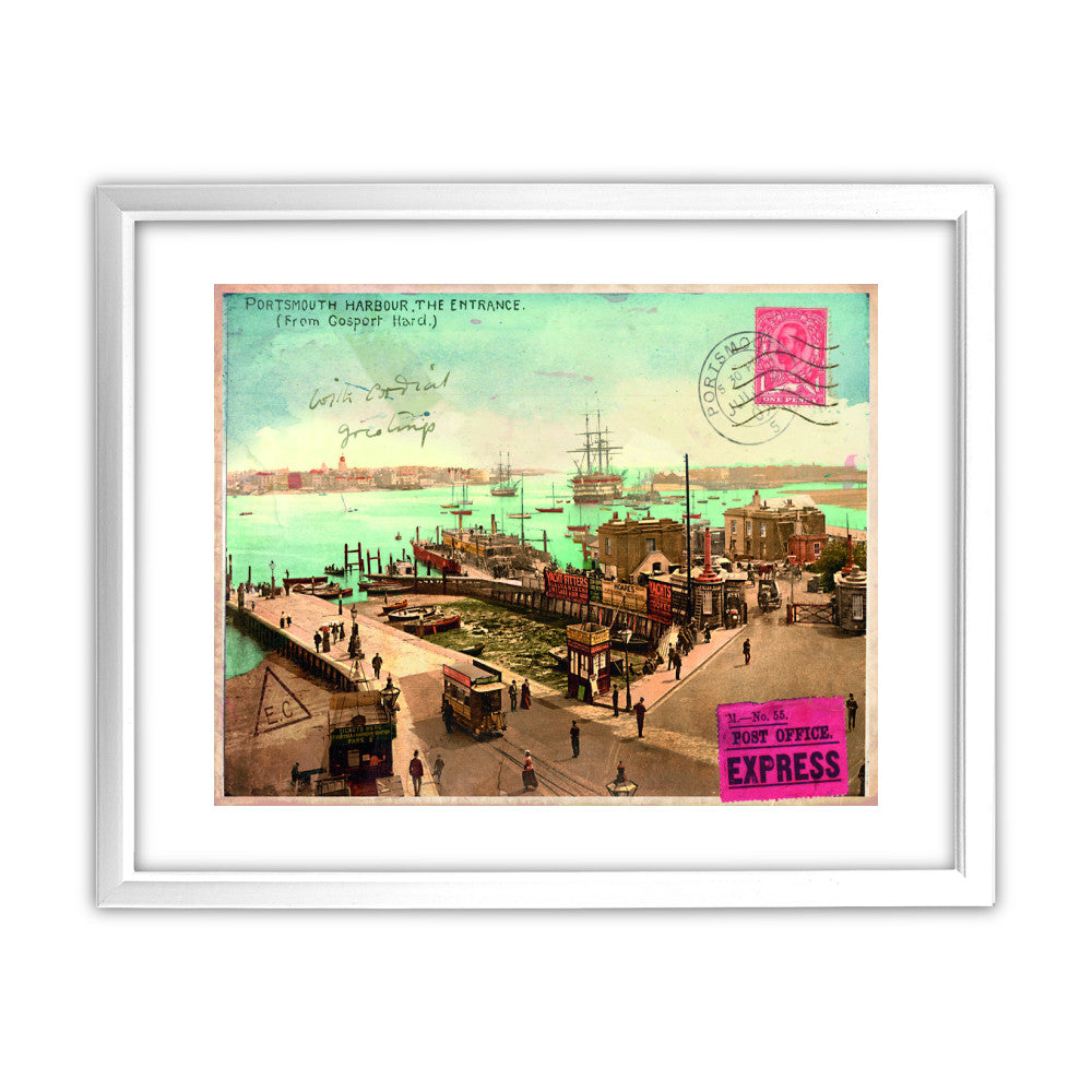 Portsmouth Harbour 11x14 Framed Print (White)