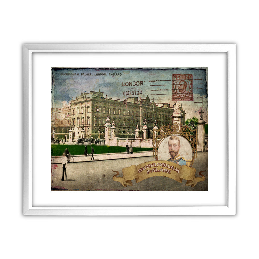 Buckingham Palace, London 11x14 Framed Print (White)