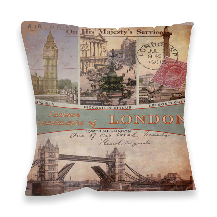 Famous Landmarks of London Fibre Filled Cushion