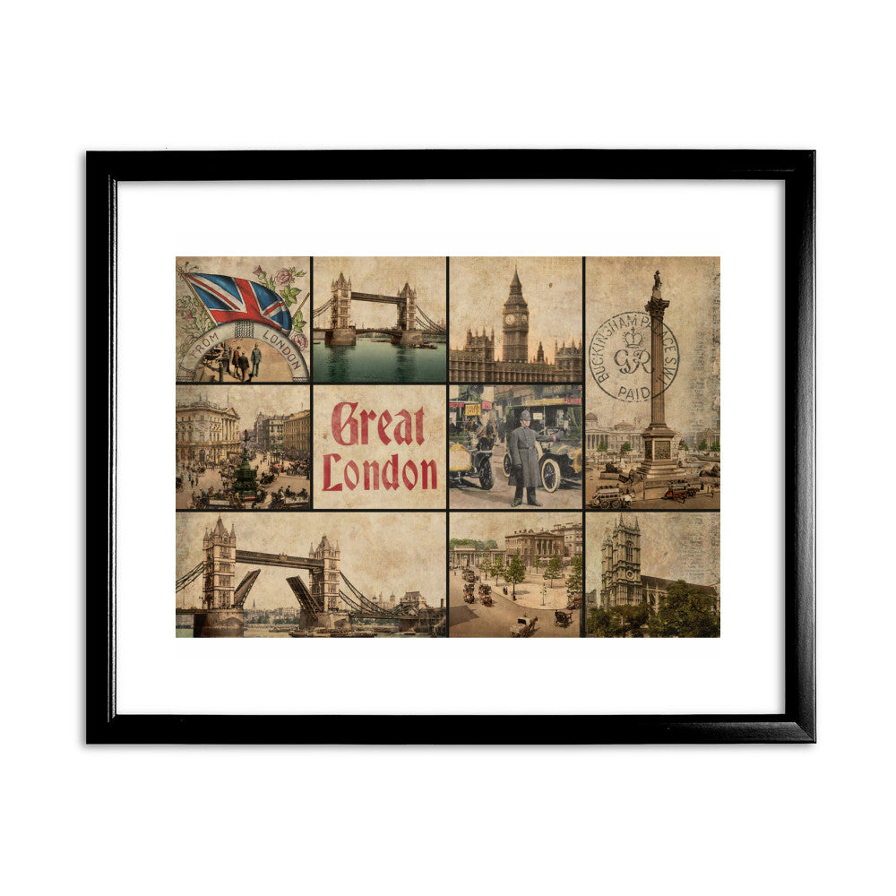 London 11x14 Framed Print (Black)