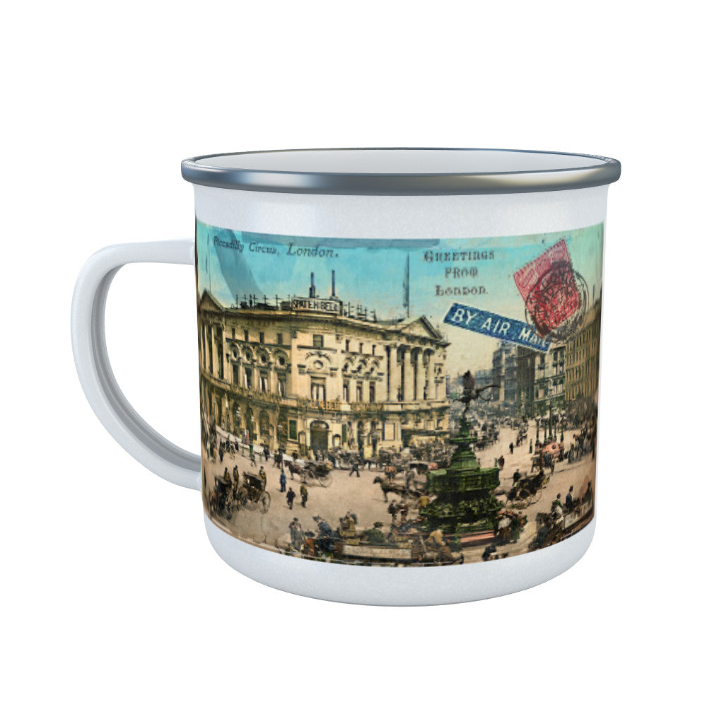 Piccadilly Circus, London Enamel Mug