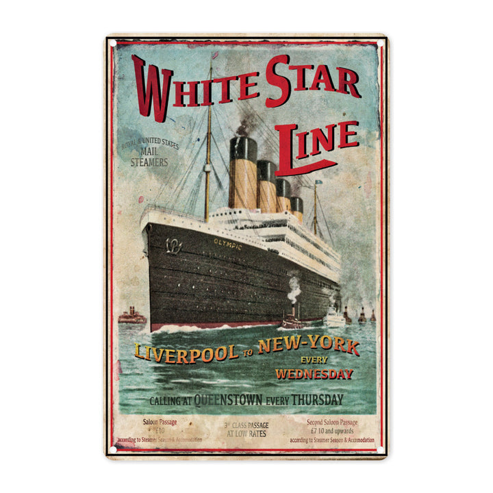 The White Star Line Metal Sign