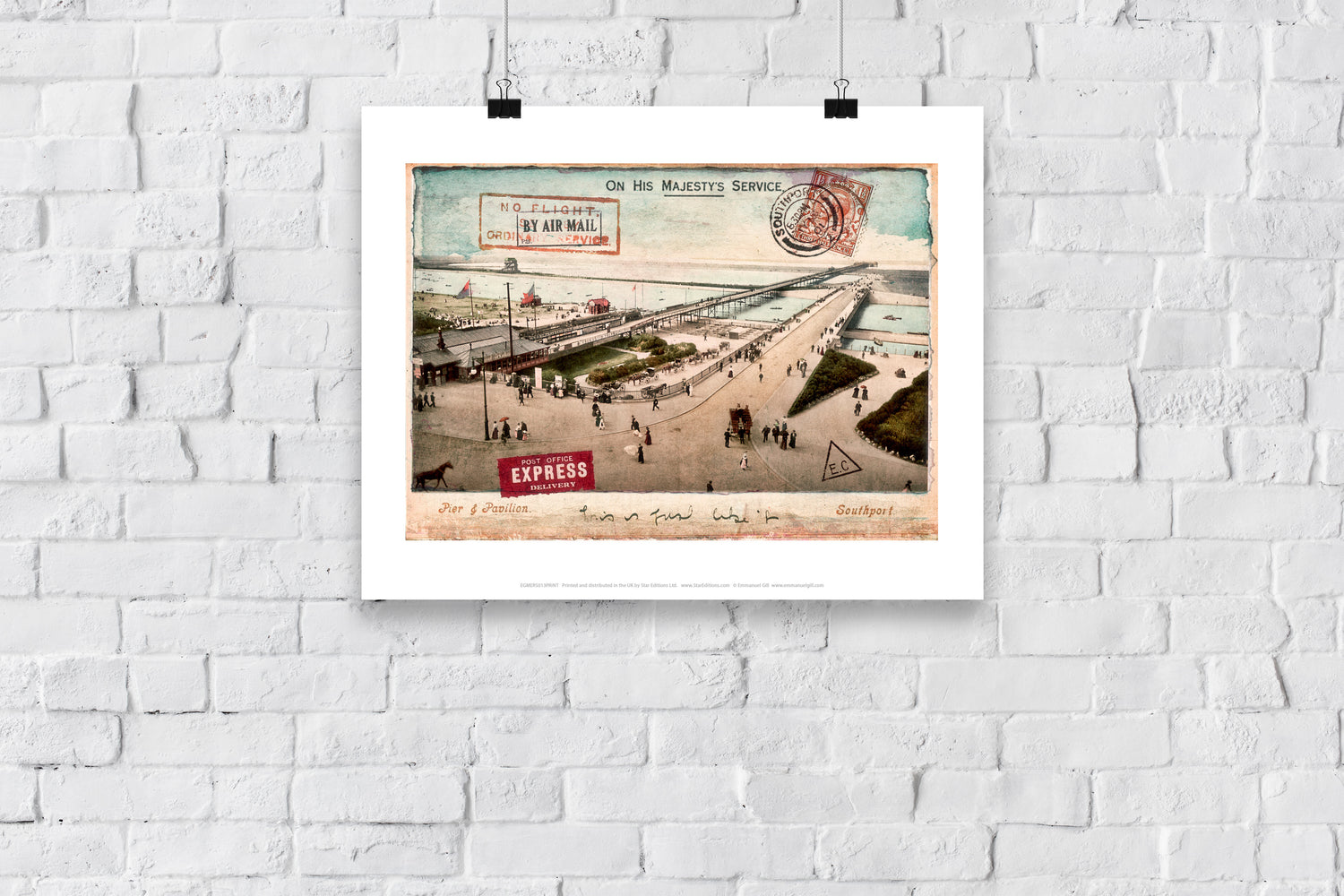 Southport Pier and Pavilion, Lancashire - Art Print