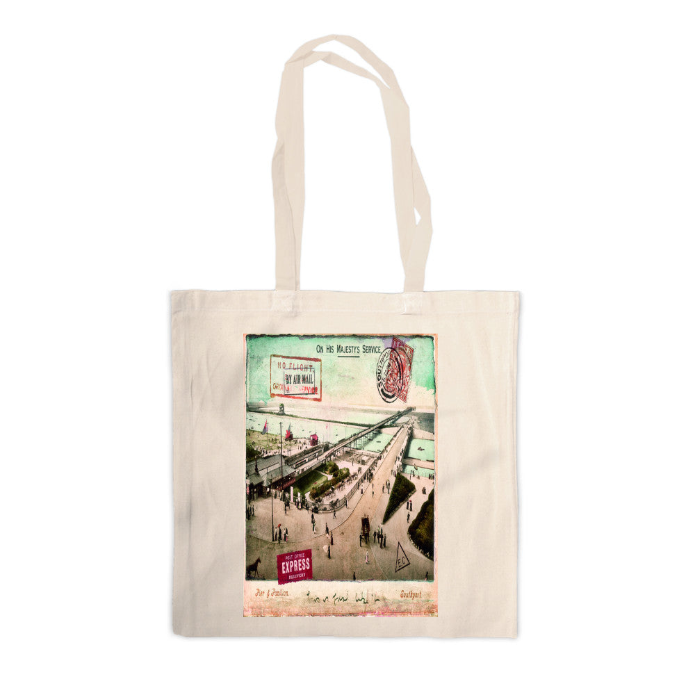 Southport Pier and Pavilion, Lancashire Canvas Tote Bag