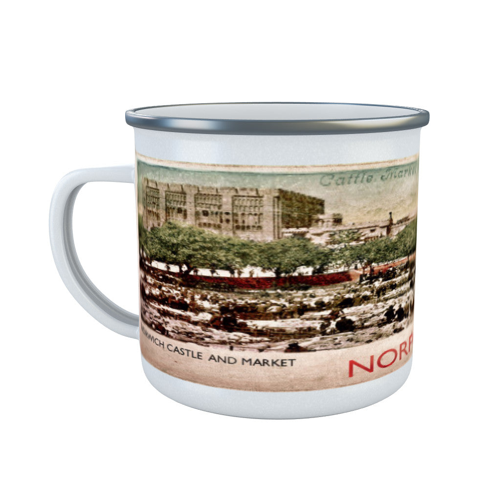 Norwich Castle and Market Enamel Mug