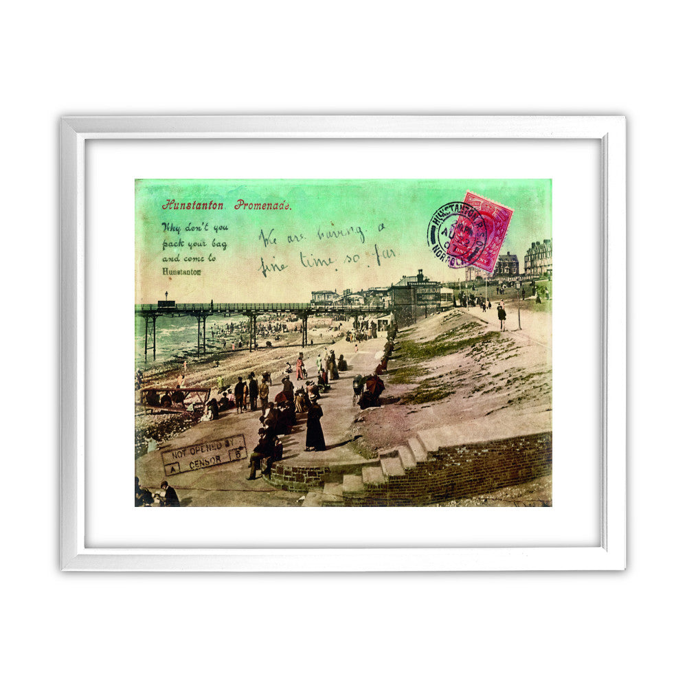 Hunstanton Promenade 11x14 Framed Print (White)