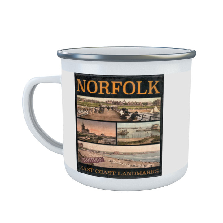 Norfolk East Coast Landmarks Enamel Mug