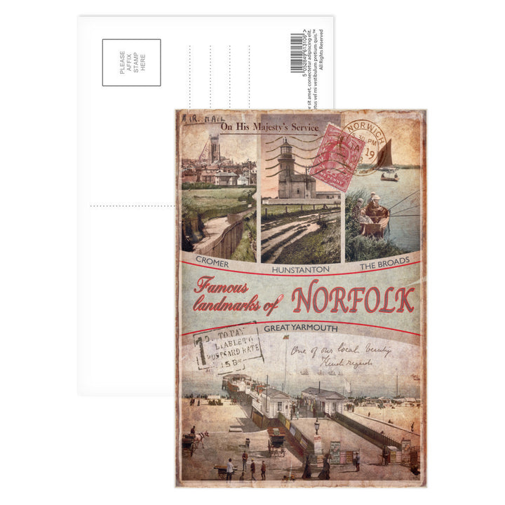 Famous Landmarks of Norfolk Postcard Pack