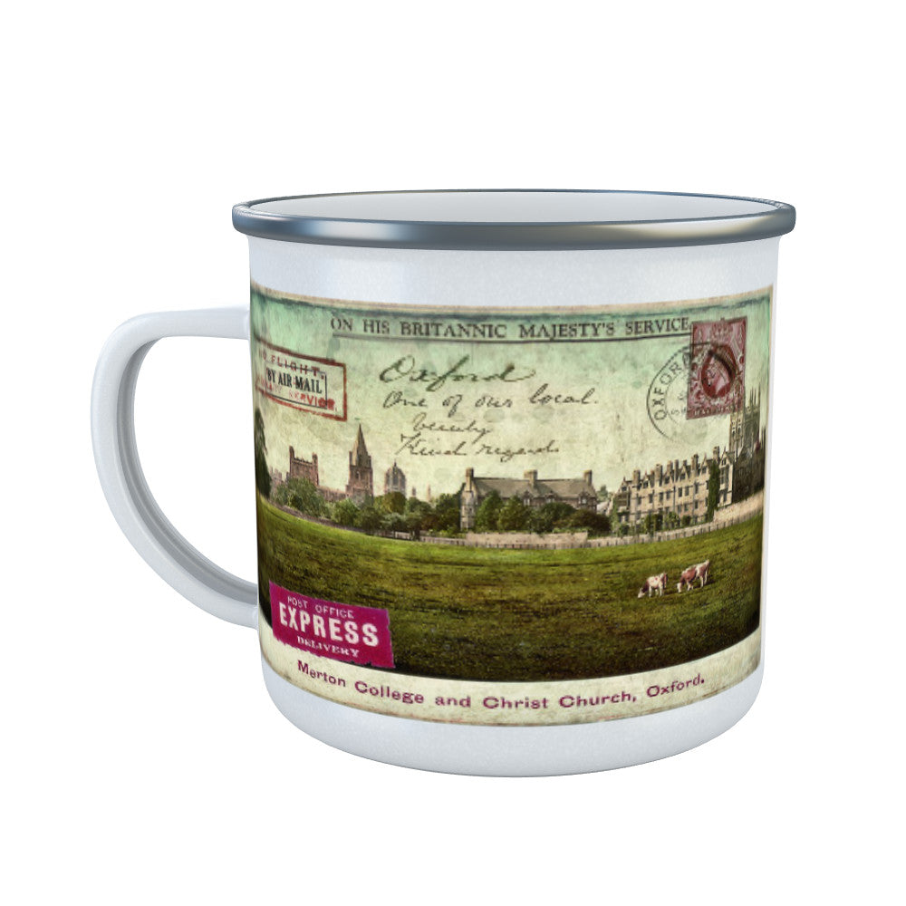 Merton College and Christ Church, Oxford Enamel Mug