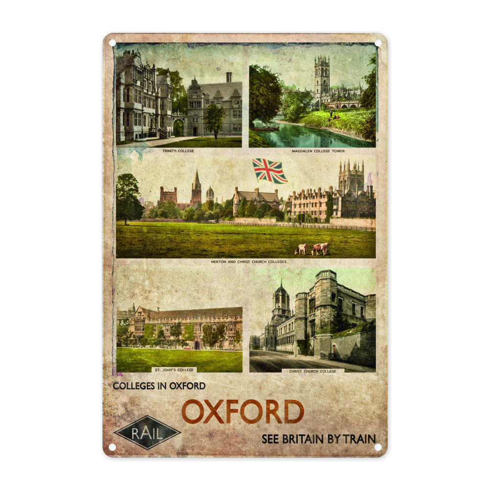 Oxford Colleges Metal Sign