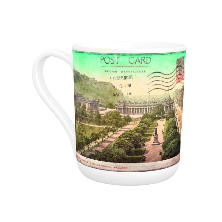 Edinburgh Castle and National Gallery, Scotland Bone China Mug