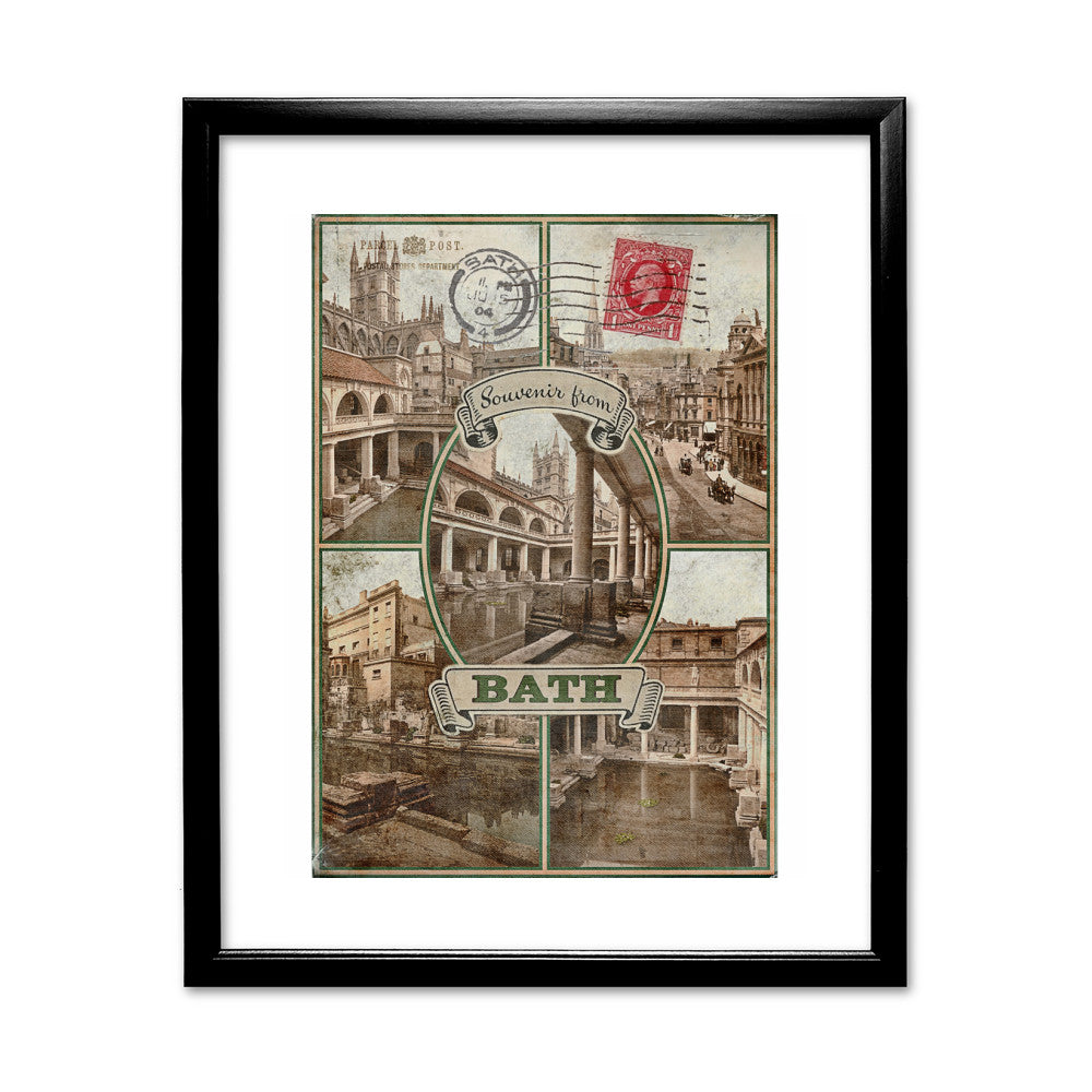 Souvenir from Bath 11x14 Framed Print (Black)