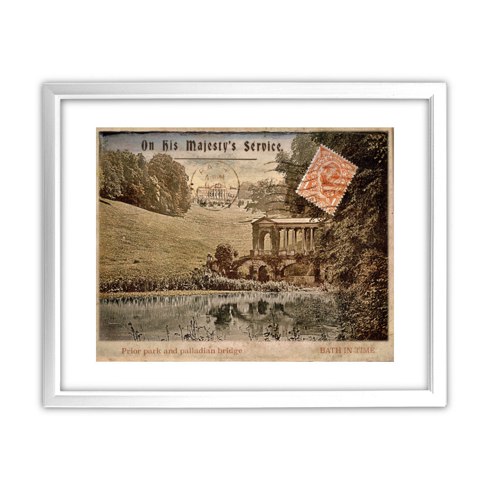 Prior Park and Palladian Bridge, Bath 11x14 Framed Print (White)