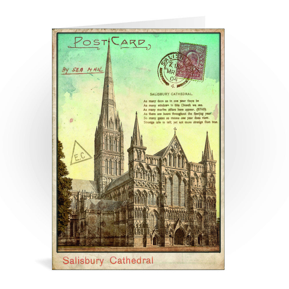 Sailsbury Cathedral, Wiltshire Greeting Card 7x5