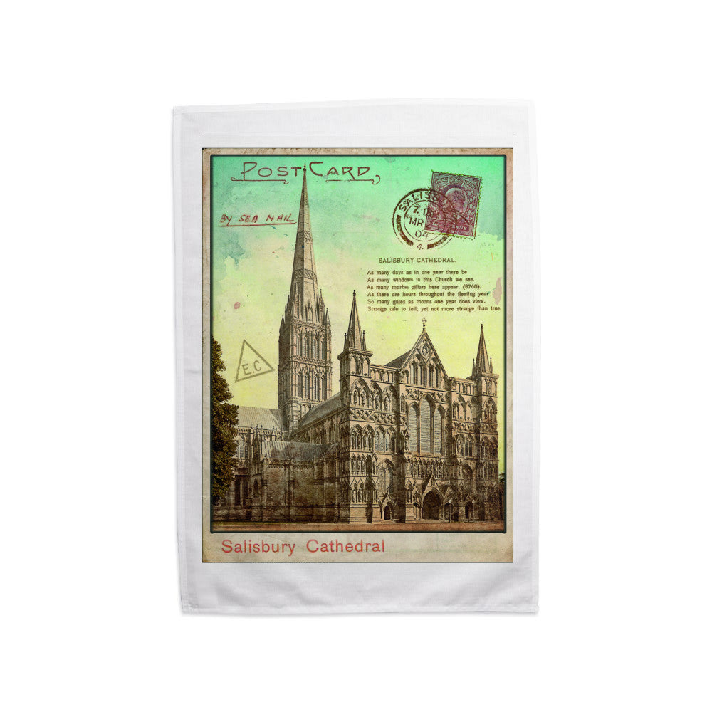 Sailsbury Cathedral, Wiltshire Tea Towel