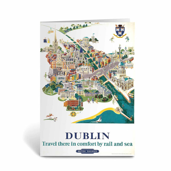 Dublin Map - British Railways Greeting Card