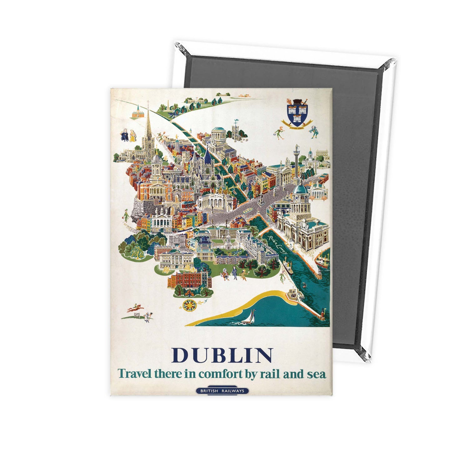 Dublin Map - British Railways Fridge Magnet