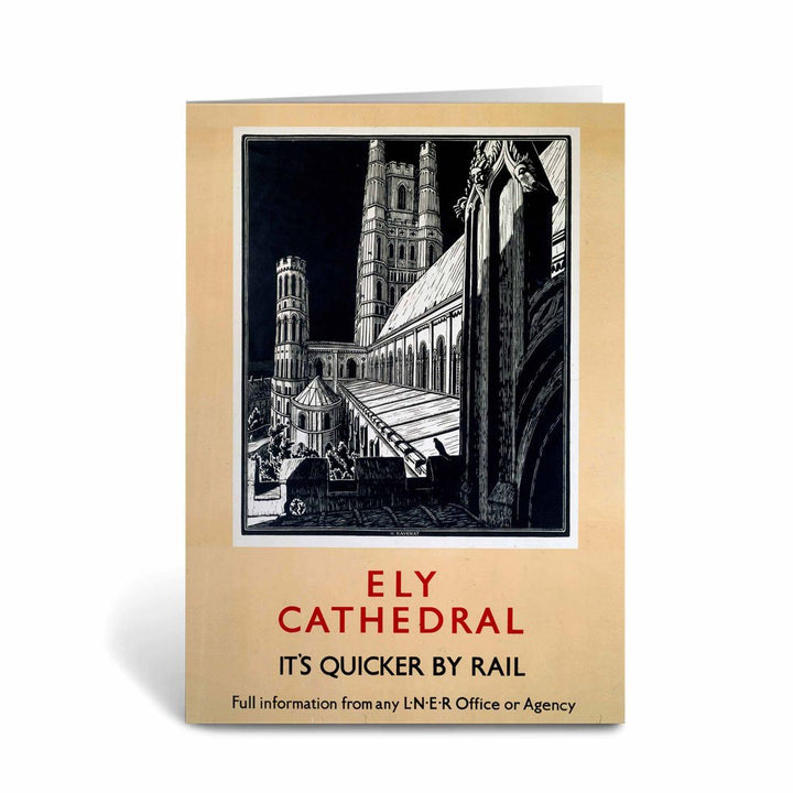 Ely Cathedral Black and White Greeting Card