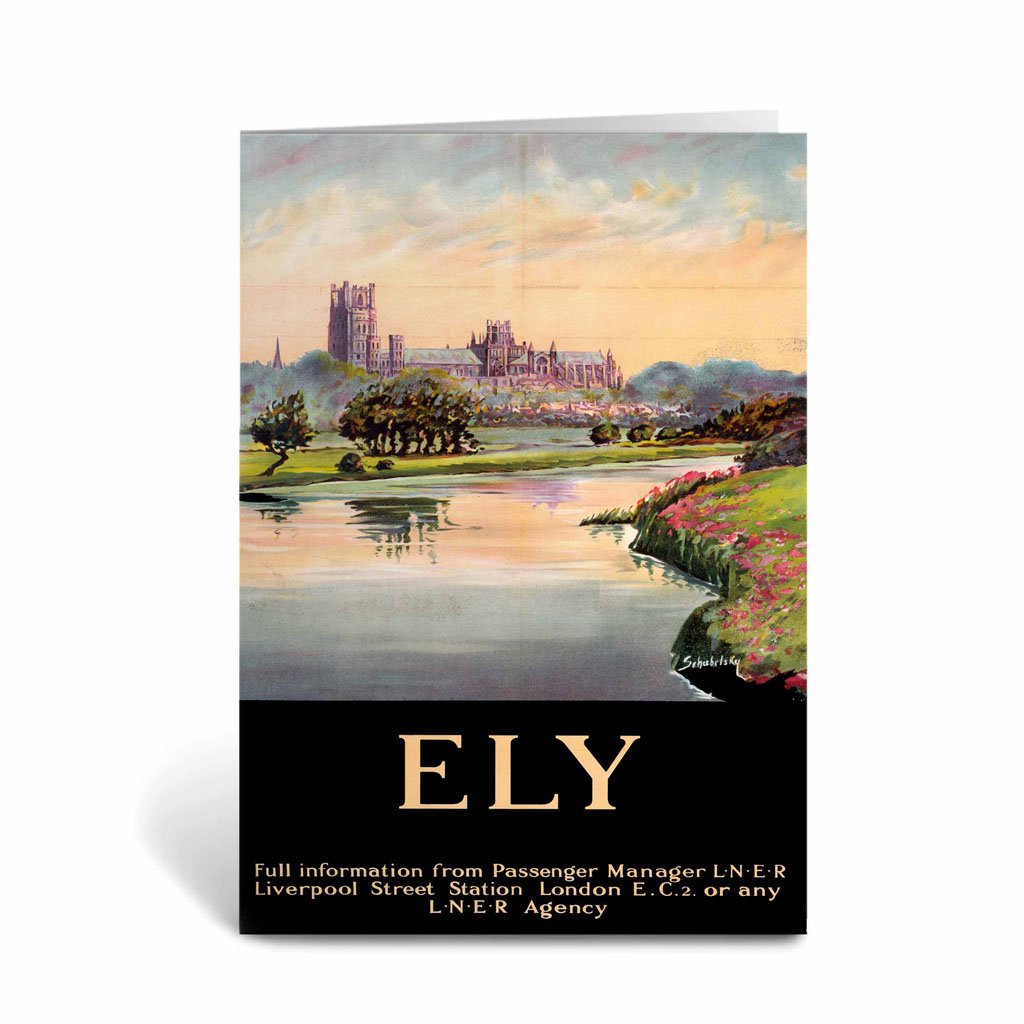 Ely Cathedral Dark Frame Greeting Card