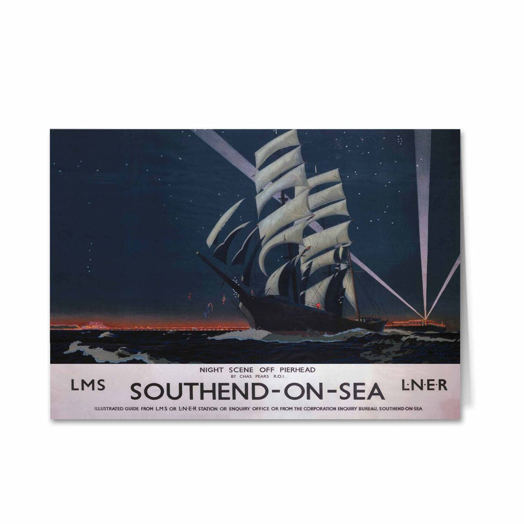 Southend On Sea Night scene off Pierhead Greeting Card