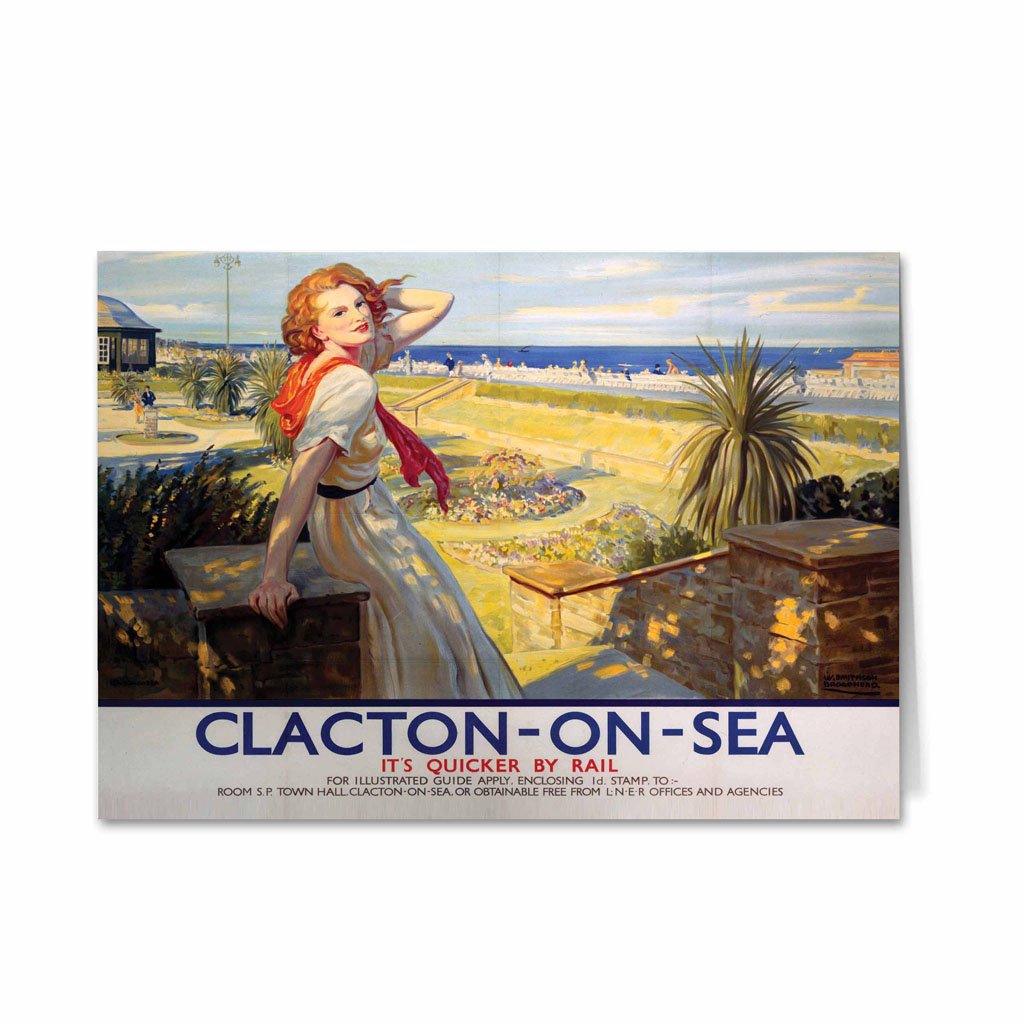 Clacton-on-sea, Girl with Red Hair White Dress Greeting Card