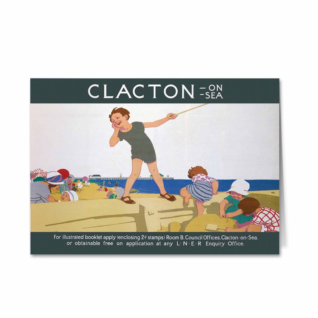 Clacton-on-sea, Kid Playing Greeting Card