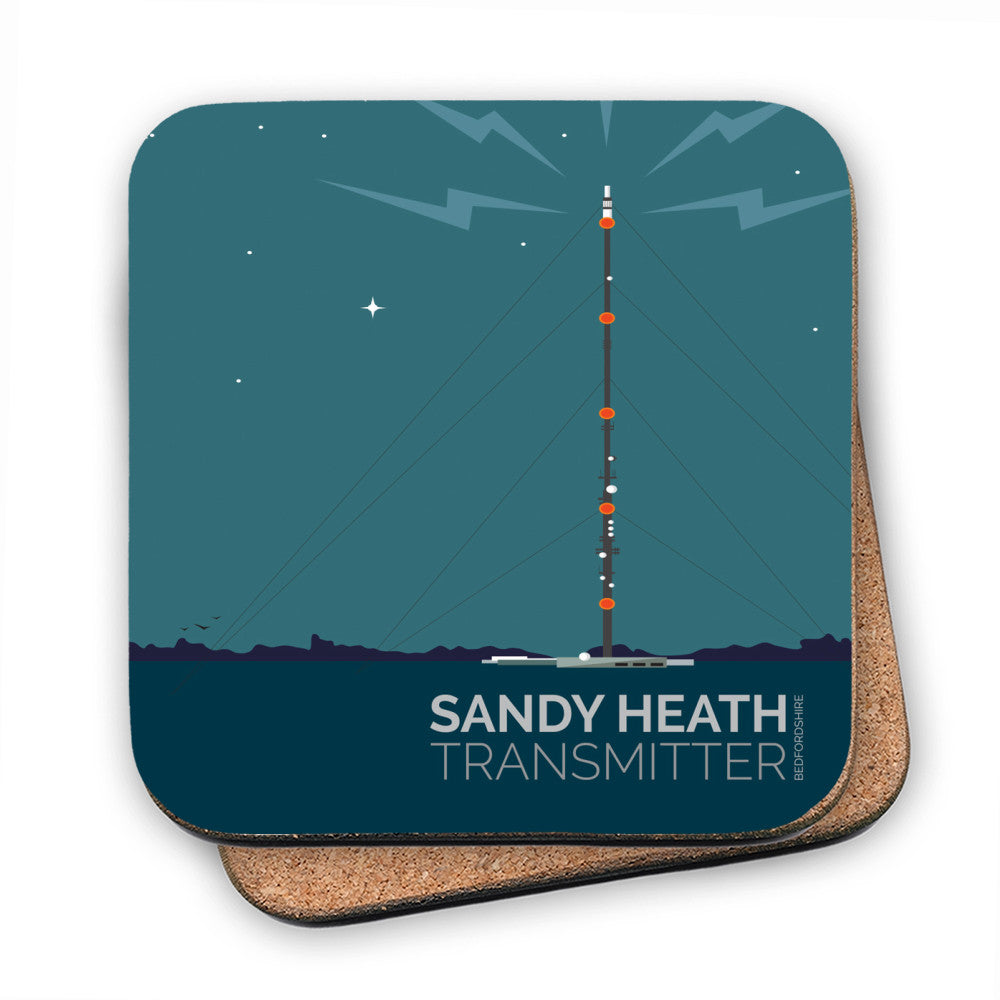 The Sandy Heath Transmitter, Bedfordshire MDF Coaster