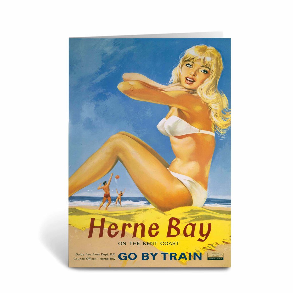 Herne Bay Girl in White Bikini Greeting Card