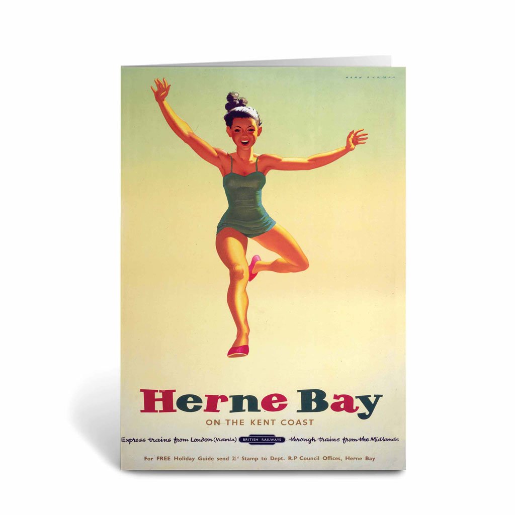 Herne Bay Girl in Green Costume Greeting Card