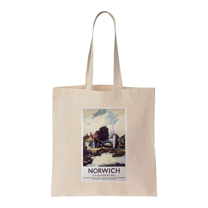 Norwich, It's Quicker By Rail - Canvas Tote Bag