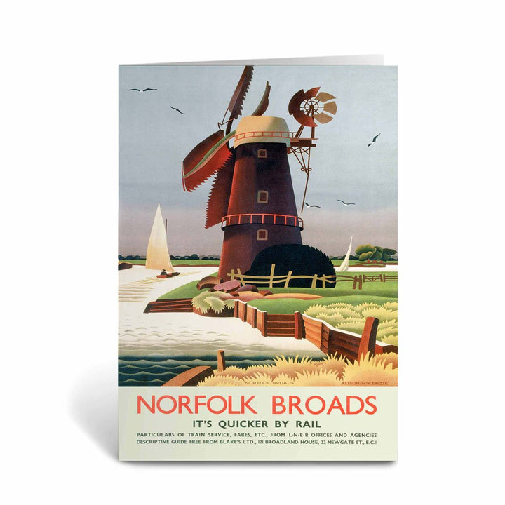 Norfolk Broads Windmill Greeting Card