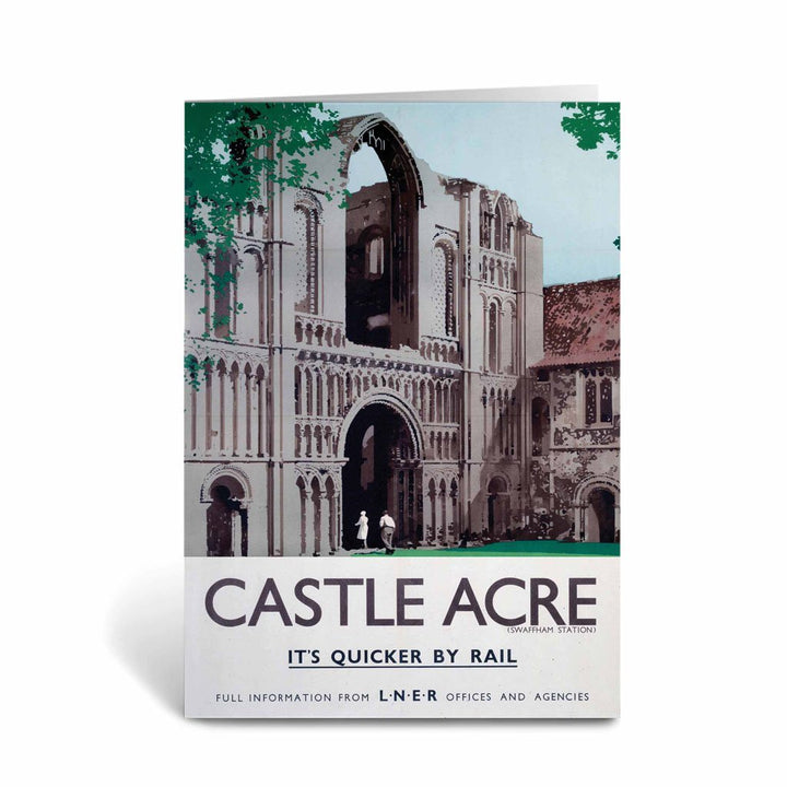 Castle Acre, It's Quicker By Rail Greeting Card