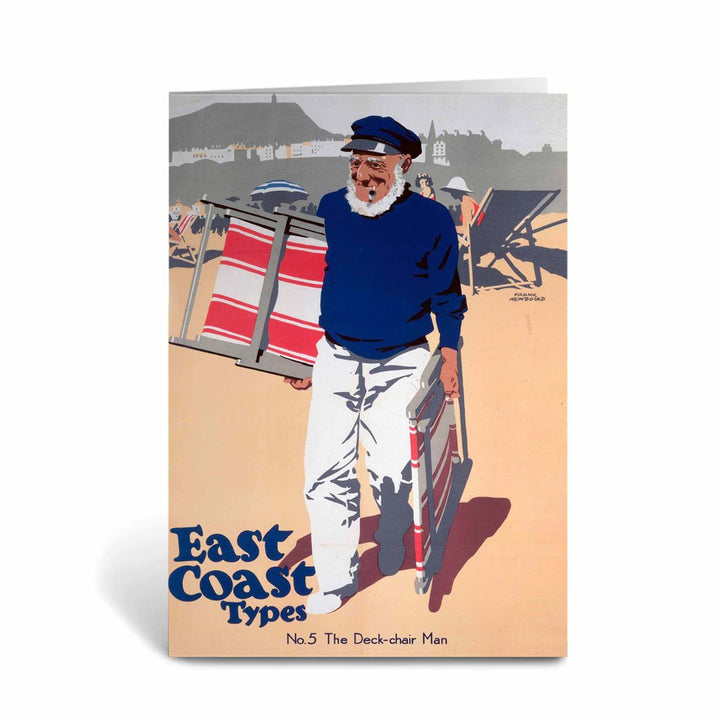 East Coast Types No 5 The Deck-chair Man Greeting Card