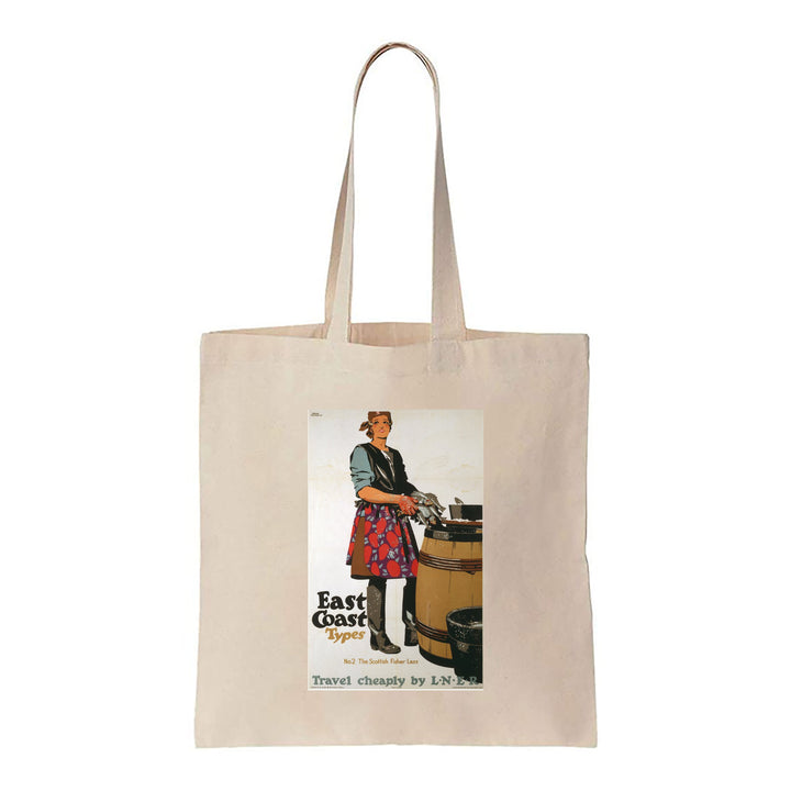 East Coast Types No 2 The Scottish Fisher Lass - Canvas Tote Bag