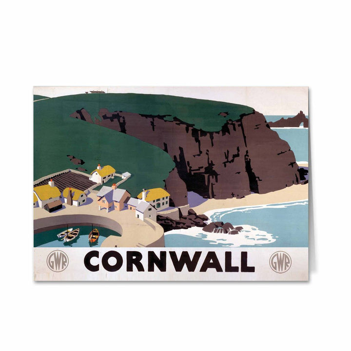 Cornwall Cliff and Harbour Greeting Card