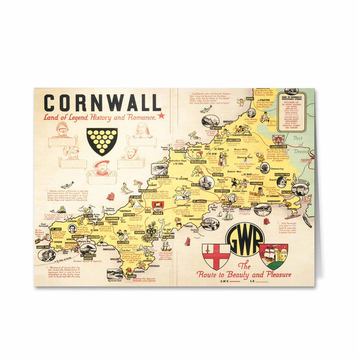 Cornwall - Land of Legend, History and Romance Greeting Card