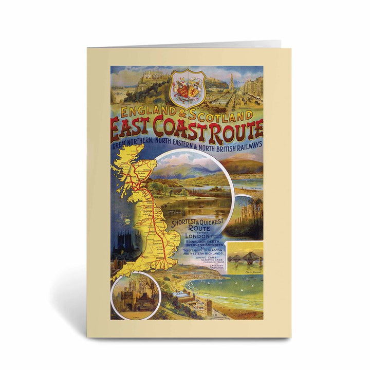 England and Scotland East Coast Route Greeting Card