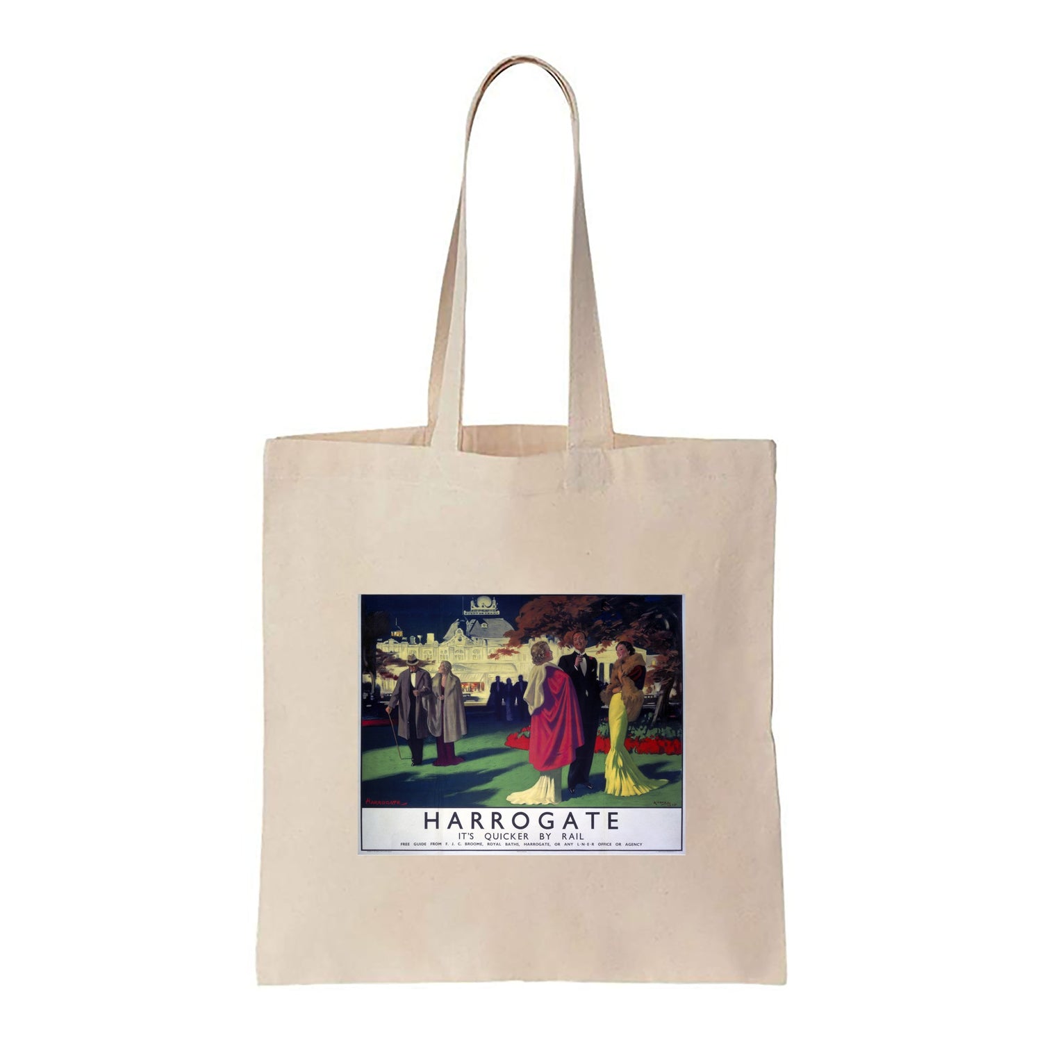 Harrogate, It's Quicker By Rail - Canvas Tote Bag