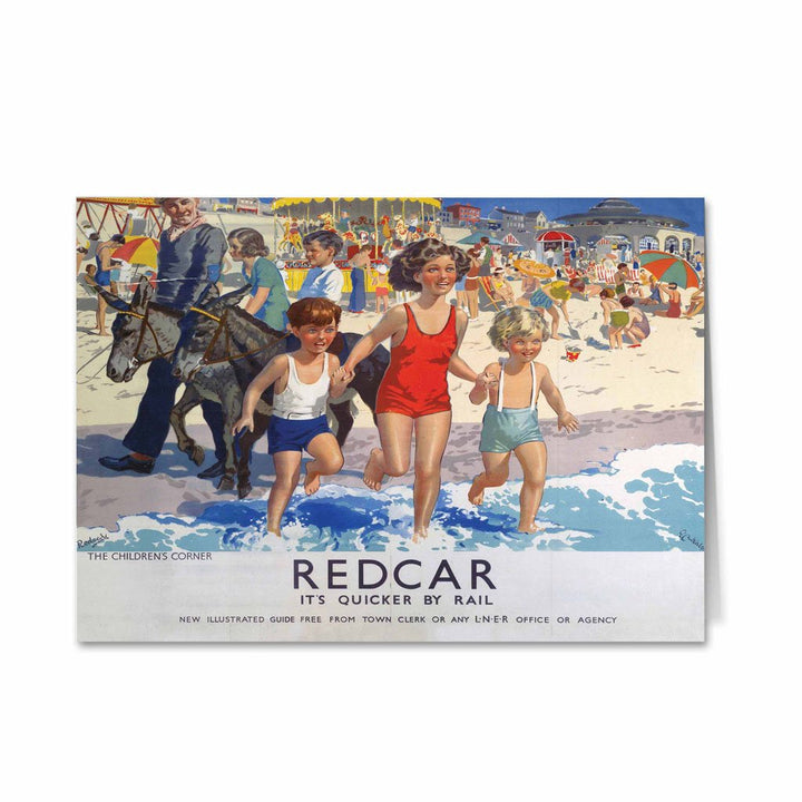 Redcar, It's Quicker By Rail Greeting Card