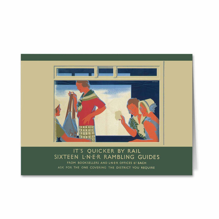 Rambling Guides, It's Quicker By Rail Greeting Card