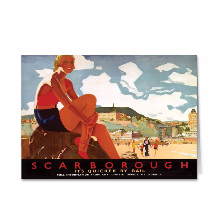 Scarborough, It's Quicker By Rail Greeting Card