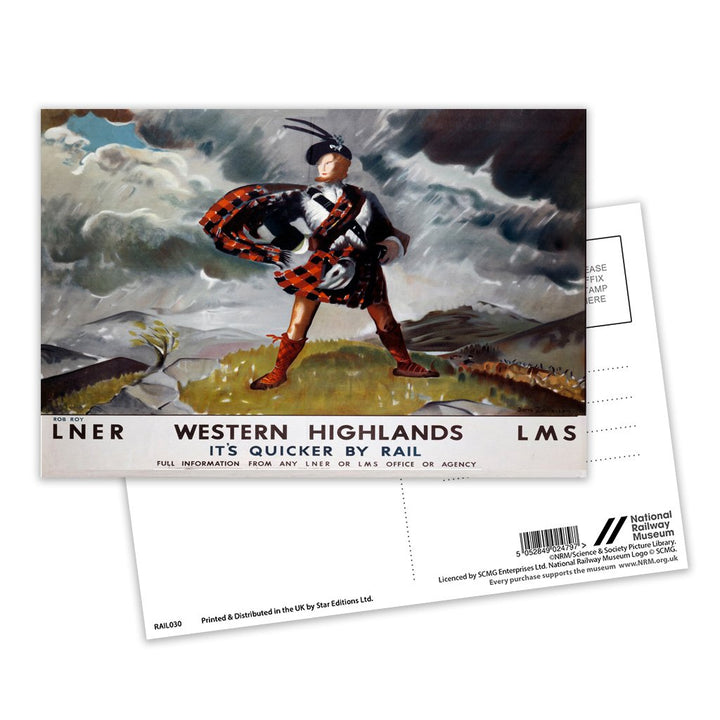 Western Highlands - Its Quicker by Rail Postcard Pack of 8