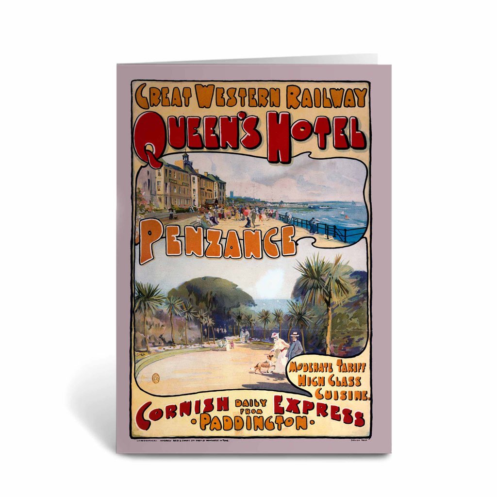 Queens Hotel Penzance - Cornish Express Greeting Card